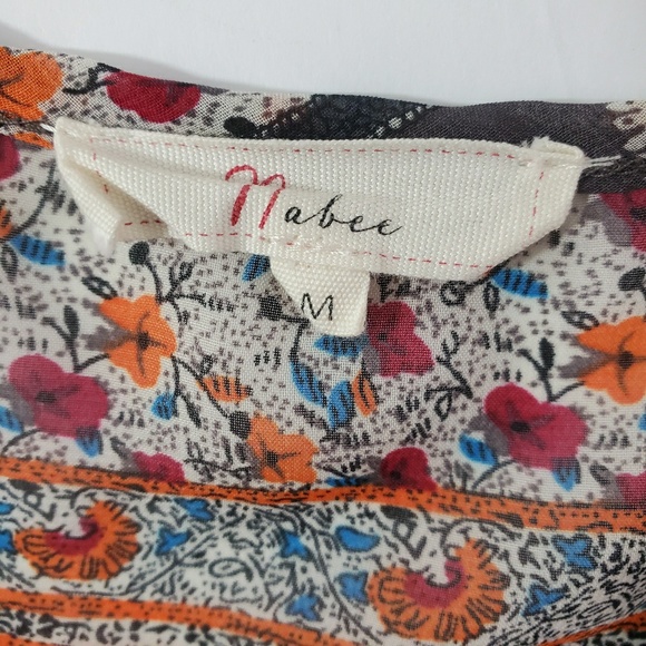 Sheer Off-Shoulder Boho Floral Print Flowy Blouse - Picture 7 of 7